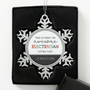 Ornement Flocon De Neige Cadeaux amusants pour électricien personnalisé