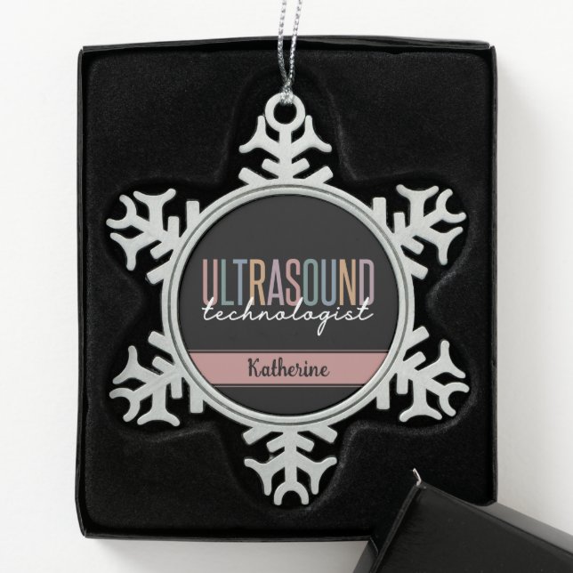 Ornement Flocon De Neige Cadeaux de technologue d'ultrasons personnalisés (Boîte)