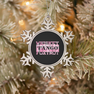 Ornement Flocon De Neige Camion rose Foxtrot Tango Whiskey Militaire
