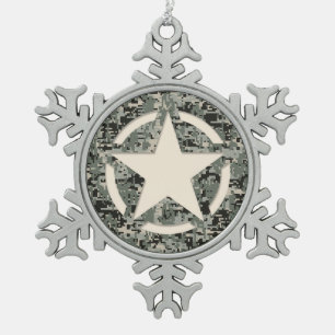 Ornement Flocon De Neige Camouflage numérique du symbole étoile