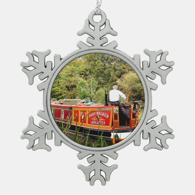 ORNEMENT FLOCON DE NEIGE CANAL NARROWBOATS (Devant)