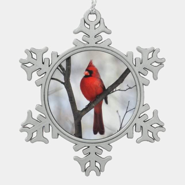 Ornement Flocon De Neige Cardinal Crimson Crest (Devant)