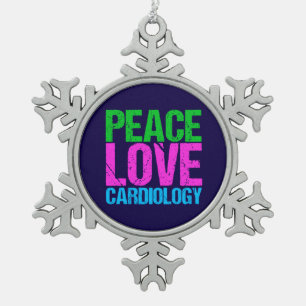 Ornement Flocon De Neige Cardiologie d'amour de paix
