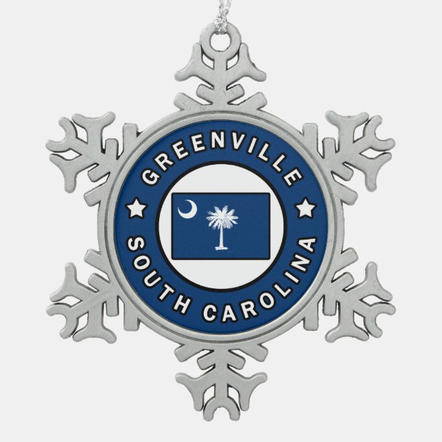Ornement Flocon De Neige Caroline du Sud de Greenville (Devant)