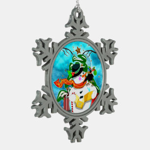 Ornement Flocon De Neige Caroling Snowman