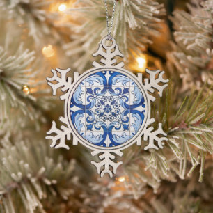 Ornement Flocon De Neige Carreaux vernis portugais