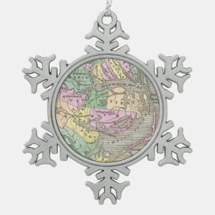 Ornement Flocon De Neige Carte des banques extérieures et de la Caroline d
