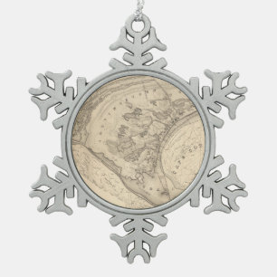 Ornement Flocon De Neige Carte vintage de Provincetown (1836)