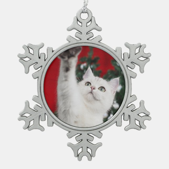 Ornement Flocon De Neige Cat blanc XMAS (Devant)