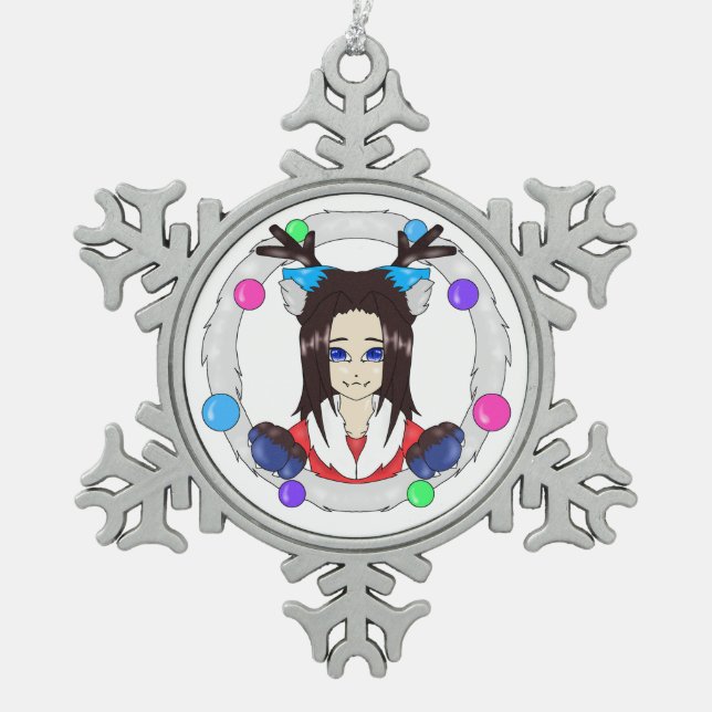 Ornement Flocon De Neige Catberry de Noël (Devant)