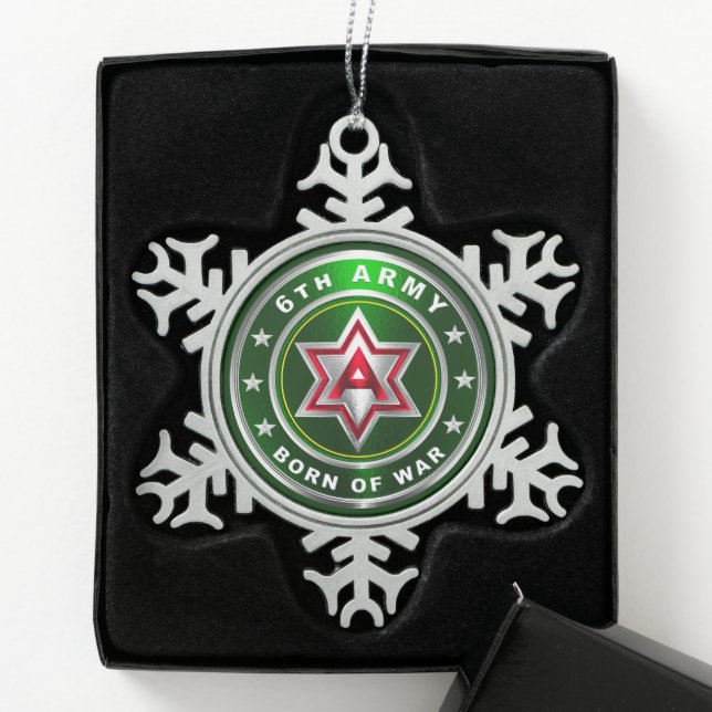 Ornement Flocon De Neige Céramique de la 6e armée (Boîte)
