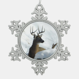 Ornement Flocon De Neige Cerf d'hiver