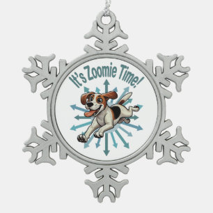 Ornement Flocon De Neige C'est l'heure de Zoomie Bâtard Beagle Moyen