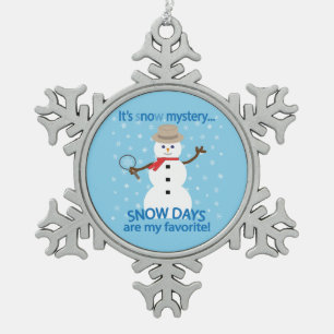 Ornement Flocon De Neige C'est NOw Mystery Detective Snowman Blue
