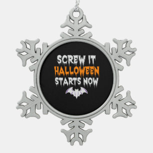 Ornement Flocon De Neige C'est parti pour Halloween ! Drôle de fête effraya