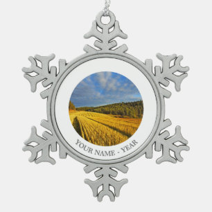 Ornement Flocon De Neige Champ de blé après la récolte 2