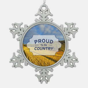 Ornement Flocon De Neige Champ de blé après récolte