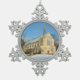 Ornement Flocon De Neige Chapelle Harbison en hiver au Grove City College