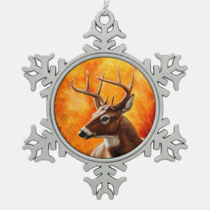 Ornement Flocon De Neige Chasse au cerf de Virginie