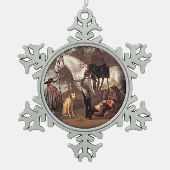 Ornement Flocon De Neige Cheval dans un paysage Aelbert Cuyp (Devant)