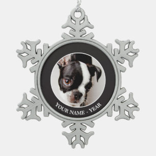Ornement Flocon De Neige Chiot d'Edison Boston Terrier