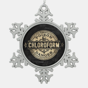 Ornement Flocon De Neige Chloroforme Vintage Style Poison Étiquette