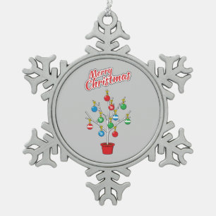 Ornement Flocon De Neige Christmas Bare Branch Tree - Merry Christmas