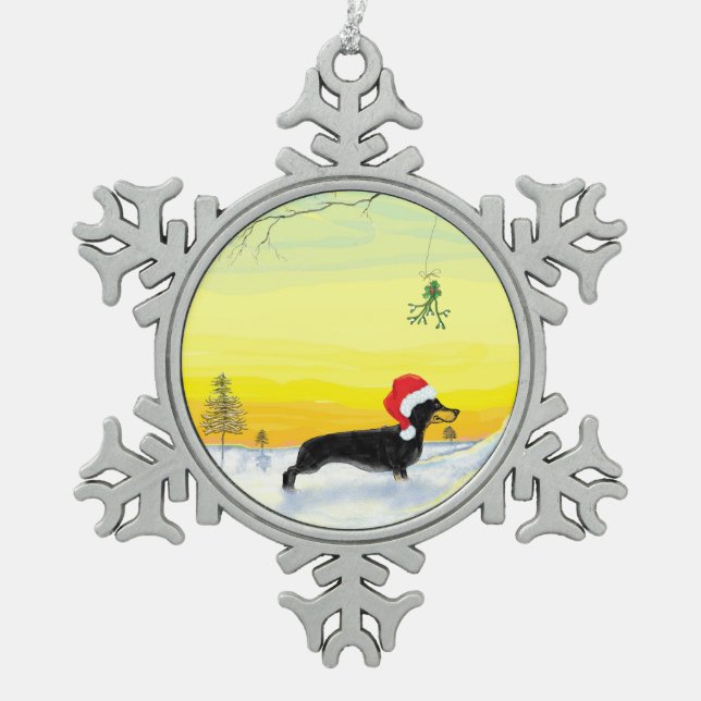 Ornement Flocon De Neige christmas dachshund (Devant)