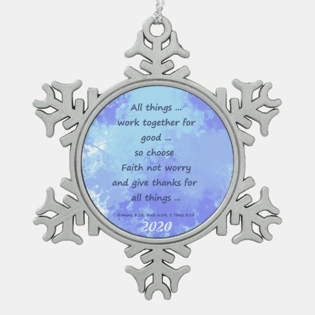 Ornement Flocon De Neige Citations bibliques inspirantes (Devant)