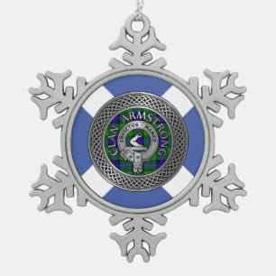 Ornement Flocon De Neige Clan Armstrong Crest & Tartan Knot