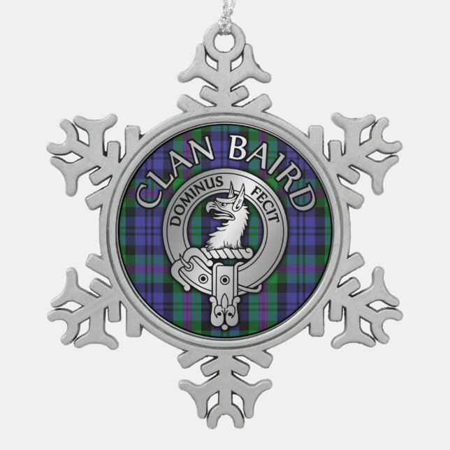 Ornement Flocon De Neige Clan Baird Crest & Tartan (Devant)