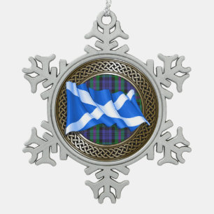 Ornement Flocon De Neige Clan Baird Tartan Knot & Drapeau
