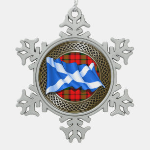 Ornement Flocon De Neige Clan Baird Tartan Knot & Drapeau