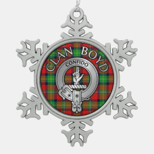 Ornement Flocon De Neige Clan Boyd Crest & Tartan