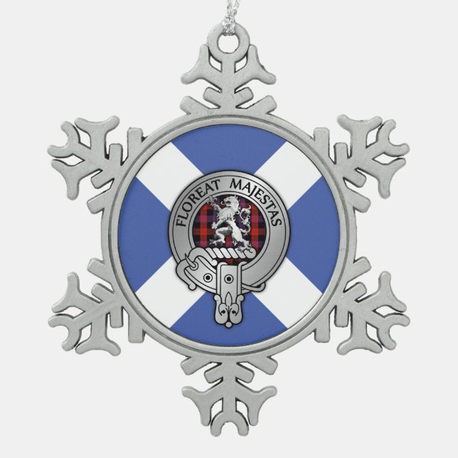 Ornement Flocon De Neige Clan Brown Crest & Tartan (Devant)
