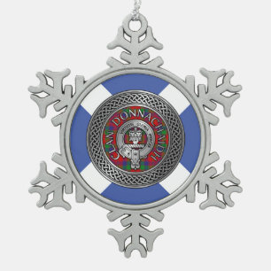 Ornement Flocon De Neige Clan Donnachaidh   Robertson Crest & Tartan Knot