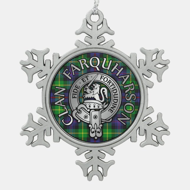 Ornement Flocon De Neige Clan Farquharson Crest & Tartan (Devant)