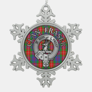 Ornement Flocon De Neige Clan Fraser Crest & Tartan