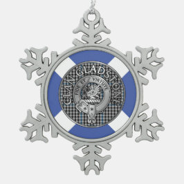 Ornement Flocon De Neige Clan Gladstone Crest & Tartan