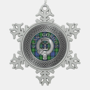 Ornement Flocon De Neige Clan Gordon Crest & Tartan Knot