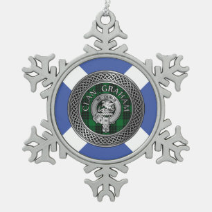 Ornement Flocon De Neige Clan Graham Crest & Tartan Knot