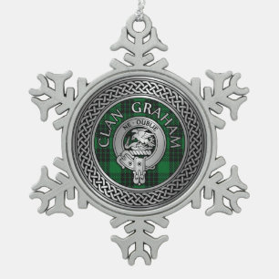 Ornement Flocon De Neige Clan Graham Crest & Tartan Knot