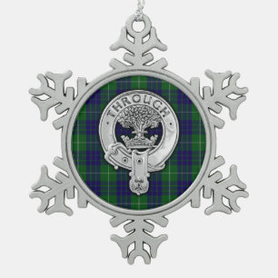 Ornement Flocon De Neige Clan Hamilton Crest & Hunter Tartan
