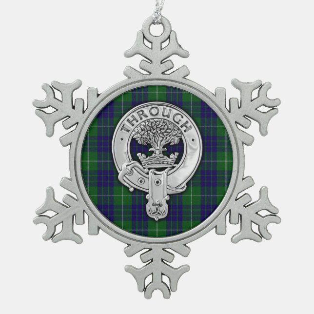 Ornement Flocon De Neige Clan Hamilton Crest & Hunter Tartan (Devant)