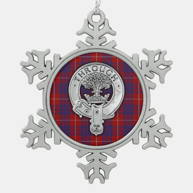 Ornement Flocon De Neige Clan Hamilton Crest & Tartan (Devant)