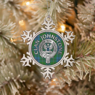 Ornement Flocon De Neige Clan Johnstone Crest & Tartan