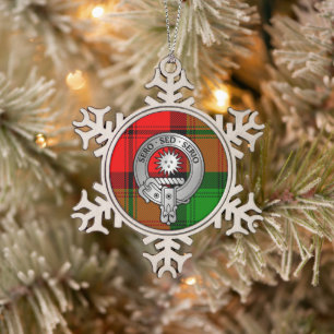 Ornement Flocon De Neige Clan Kerr Crest & Tartan