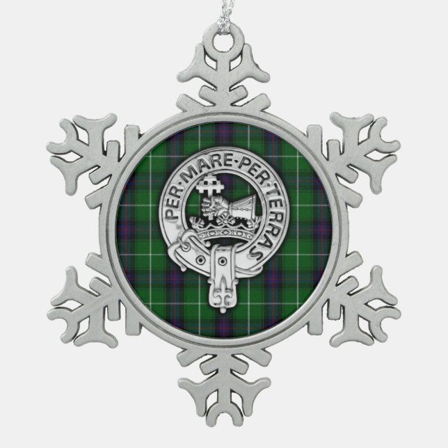 Ornement Flocon De Neige Clan MacDonald de Isles Crest & Tartan (Devant)