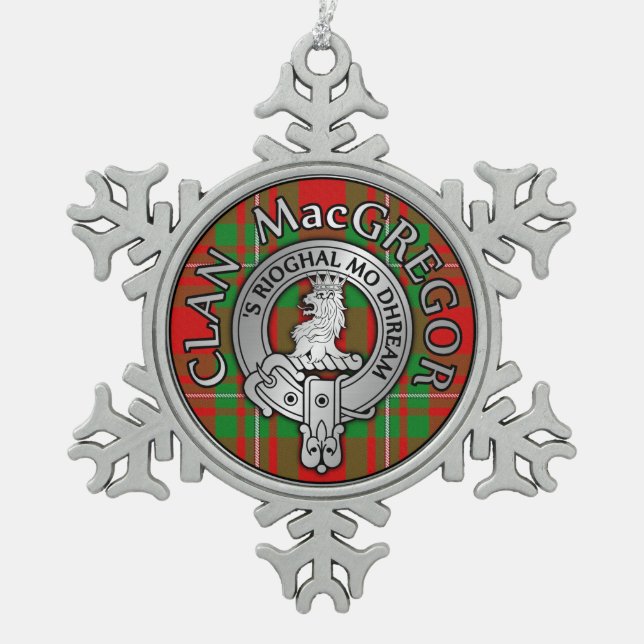Ornement Flocon De Neige Clan MacGregor Crest & Tartan (Devant)