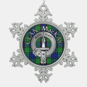 Ornement Flocon De Neige Clan MacKay Crest & Tartan